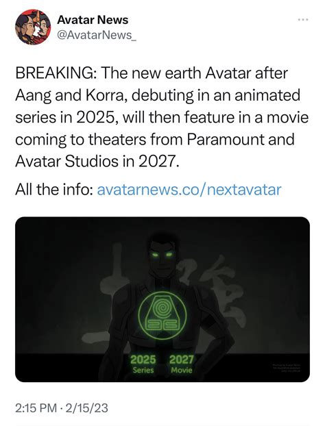 LEAK/RUMOR: The new earth Avatar after Aang and。